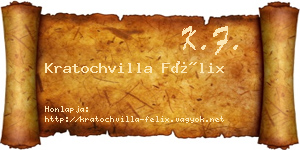 Kratochvilla Félix névjegykártya